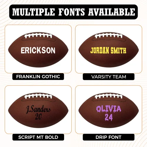 Vista 2 de HAMMET Fútbol personalizado – Fútbol de cuero compuesto personalizado con tu nombre o texto – Regalo ideal para hijo, hija, niño o niña