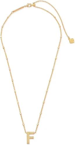 Vista 2 de Kendra Scott Collar con dije de letra, de la A a la Z, para mujer, joyería de moda, latón chapado en oro de 14quilates