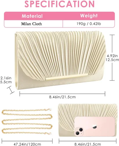 Vista 4 de TINDTOP Bolsos de mano para mujer, bolsos de noche para formal, boda, fiesta, cóctel, graduación, bandolera, sobre, hombro, bolsa de hombro