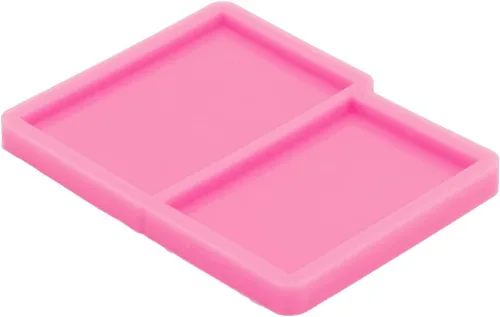 Vista 4 de Molde rectangular de silicona de resina para epoxi, agarre de teléfono, enchufe – Carrete de insignia con forma rectangular de bricolaje, dijes