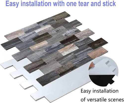 Vista 5 de Azulejos autoadhesivos para salpicaduras de 10 hojas para decoración del hogar, adhesivo de aluminio 3D para pared, cocina, baño, chimenea, mesa