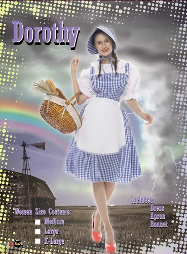 Vista 6 de EraSpooky Disfraz de Dorothy para adultos, vestido de cuento de hadas, disfraz tradicional de Halloween