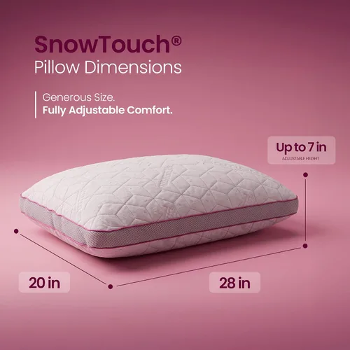 Vista 6 de IWS I WANNA SLEEP SnowTouch® Almohada ajustable, soporte para el cuello, almohadas de cama tamaño Queen para dormir, espuma viscoelástica de corte