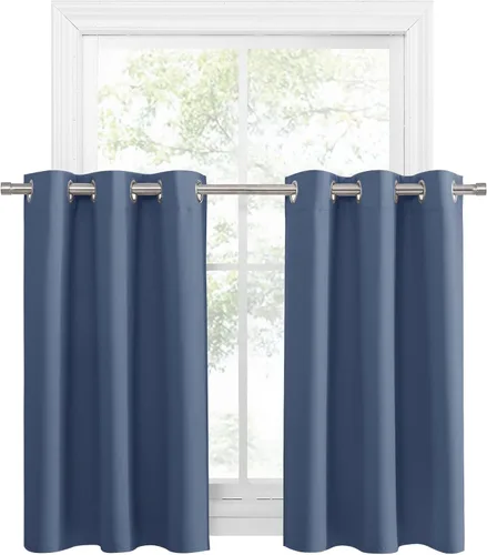 Vista 34 de PONY DANCE Cortinas para Autocaravana de 24 pulgadas de Largo, Cortinas Cortas para Baño y Cocina, Mini Cortinas de Privacidad para Camper