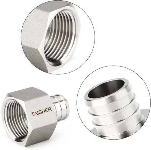 Vista 3 de 5 accesorios Pex de acero inoxidable 304, 1/2 pulgada Pex x 1/2 pulgada NPT hembra, 1/2 pulgadas Pex montaje con 5 abrazaderas de manguera