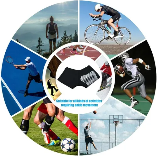 Vista 7 de Tobillera de neopreno, transpirable de neopreno antiesguince, para baloncesto, fútbol, deportes, lesiones en las articulaciones, alivio del dolor