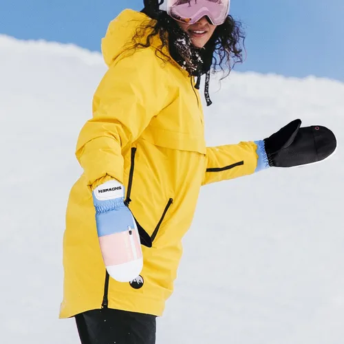 Vista 5 de Durio Guantes de esquí para mujer, impermeables, cálidos, para hombres y mujeres, guantes de nieve antideslizantes para invierno, guantes