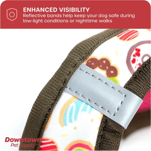Vista 229 de Downtown Pet Supply Arnés para perro Step-in – Sin tirones, malla acolchada ajustable con ribete reflectante, correa de hebilla segura – Arnés