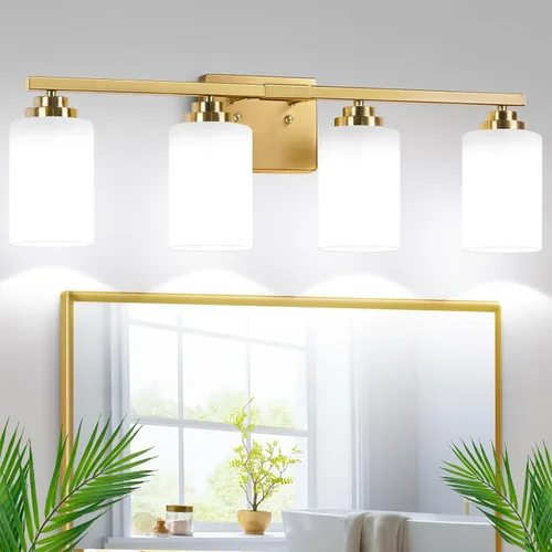 Vista 31 de VerRon Juego de 2 apliques de pared para baño, lámparas modernas de tocador, faroles de montaje de bronce cepillado al óleo, luces de pared