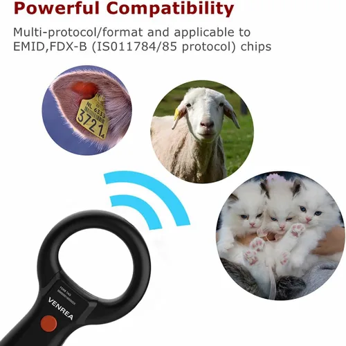 Vista 2 de Escáner de microchip Escáner de identificación de mascotas Lector de tarjetas Escáner de mano de animales, Escáner de chip de animales recargable