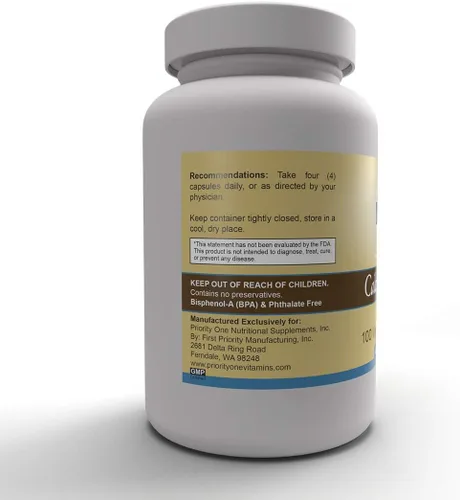 Vista 5 de Priority One Vitaminas - Orotato de Calcio -100 Cápsulas Vegetarianas - Suplementación de calcio para huesos fuertes*