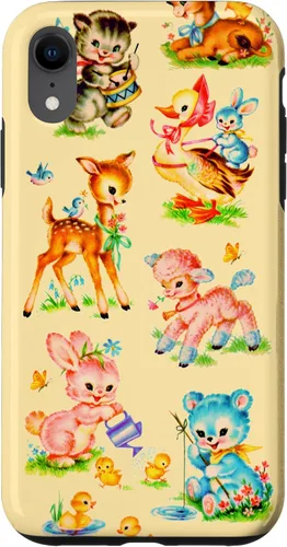 Vista 25 de Vintage Baby Animals Nursery 50's Retro Yellow Case for iPhone 17