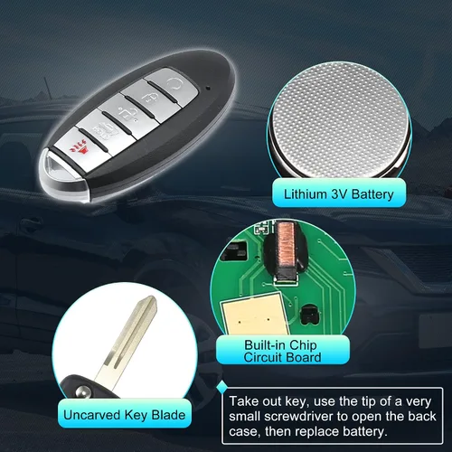Vista 4 de X AUTOHAUX 2 unids 434MHz KR5TXN4 reemplazo inteligente de proximidad inserto de entrada sin llave remoto llavero para Nissan Rogue 2019 2020 2021 5