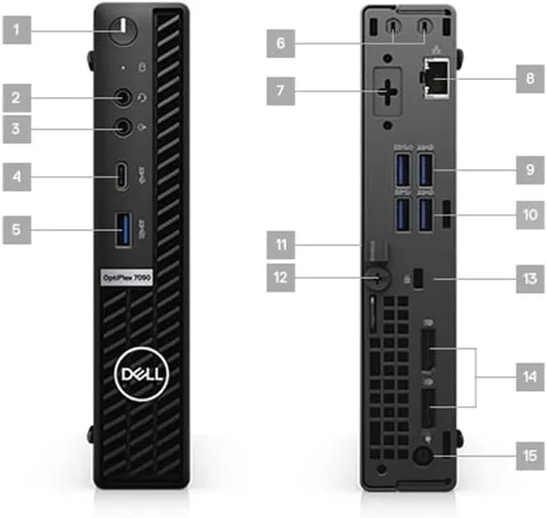 Vista 3 de Dell Optiplex 7090 Micro Desktop Core i5-10500T - Disco duro SSD de 256 GB - 16 GB RAM 6 núcleos @ 3.8 GHz Win 11 Pro Negro