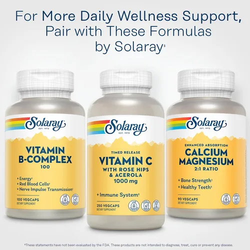 Vista 6 de SOLARAY Suplemento de calcio y magnesio, suplementos de magnesio y calcio para mujeres y hombres, relación 2:1, salud y fuerza ósea, vegano, alta
