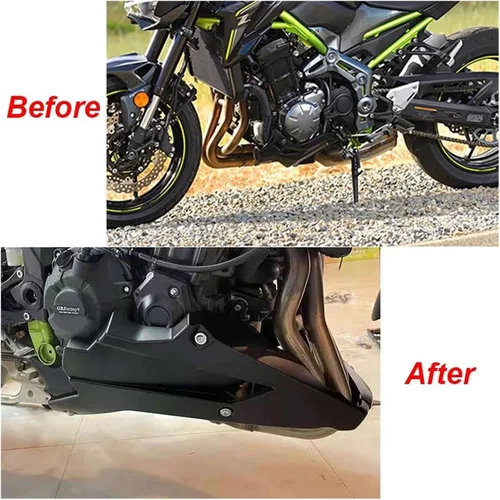 Vista 7 de Carenados de marco cónico profesional para Kawasaki Z900 2020 2021 2022 alerón de motor de motocicleta chasis inferior carenado accesorios de Negro