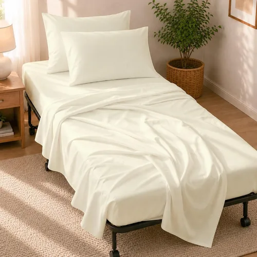 Vista 10 de Juego de sábanas para cuna de 33 x 75 pulgadas, juego de sábanas de algodón egipcio (4 piezas) para colchón de tamaño cuna ajustable para cama
