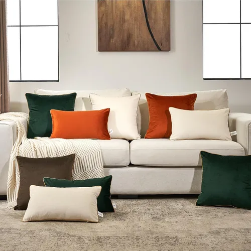 Vista 7 de Aeckself Paquete de 2 fundas de almohada de terciopelo verde de 18 x 18 pulgadas, fundas de almohada decorativas de lujo modernas con borde dorado