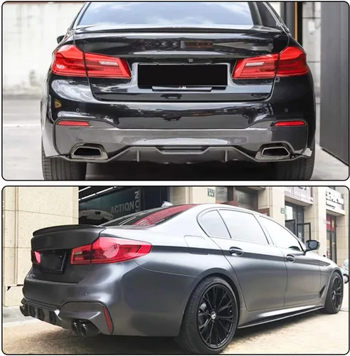 Vista 2 de Alerón de maletero de fibra de carbono real para BMW Serie 5 G30 520i 530i 540i M550i M Sport F90 M5 Sedan 2017-2021 CF Tapa trasera de arranque