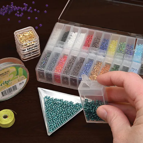 Vista 7 de The Beadsmith Basic Elements - Cuentas de vidrio para semillas, colores surtidos, 11/0 y 6/0 redondas y cuentas de corneta de 0.197 in