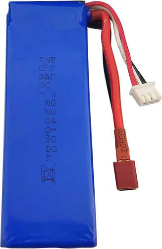 Vista 6 de Batería de litio de 2 piezas de 7.4 V 2200 mAh con cargador 2 en 1 para WLtoys K949 10428 10428-A L202 RC control remoto de alta velocidad