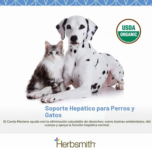 Vista 2 de Herbsmith Suplemento herbario de cardo mariano para perros y gatos, 2.65 oz en polvo
