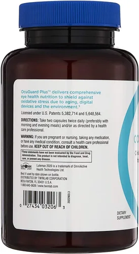 Vista 4 de Twinlab Ocuguard Plus - Suplemento para ojos con zinc, vitamina A, C y D - 60 cápsulas vegetales