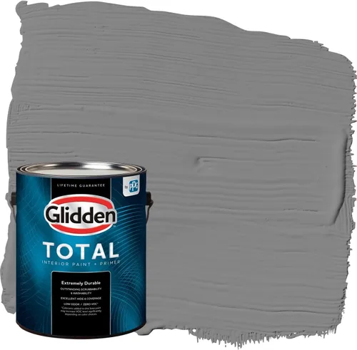 Vista 60 de Glidden Pintura Interior + Imprimación: Gris/Plata Antigua, Una Capa, Satinado, 1 Galón