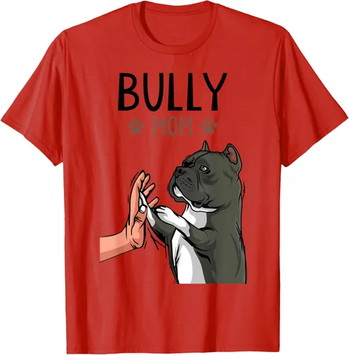 Vista 77 de American Bully Mom Cute Dog Mama Camiseta divertida para mujer, Blanco, S