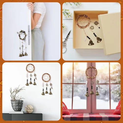 Vista 7 de Charniol Campanas de bruja Kit de bricolaje para perilla de puerta para protección, campana de bruja, decoración de bruja, decoración de brujería