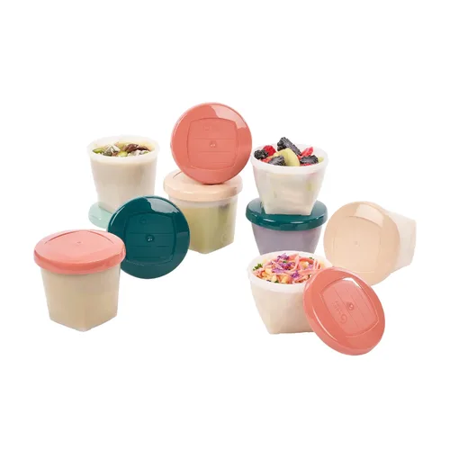 Vista 7 de Babymoov Tarros de comida ecológicos para bebés, juego de 6 (6 onzas cada uno), recipientes de almacenamiento sin BPA, hechos de caña de azúcar