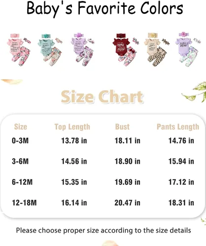 Vista 7 de Ropa para bebé recién nacida, con volantes, mameluco de algodón floral, conjunto de pantalones de algodón para niñas