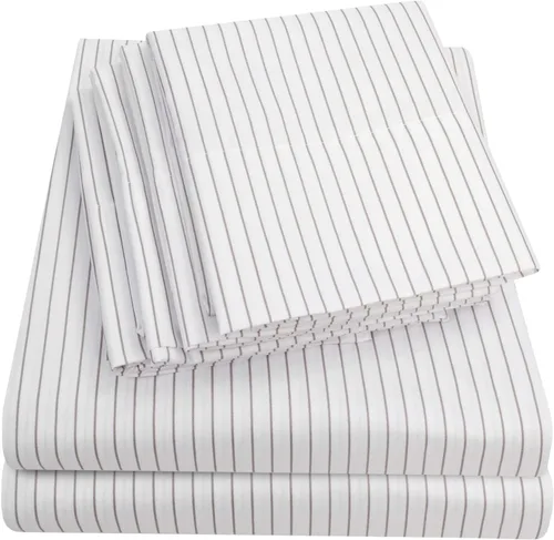 Vista 46 de Juego de sábanas de 4 piezas para camas individuales de 1500 hilos de microfibra de cepillado fino con bolsillo profundo - 1 funda de almohada
