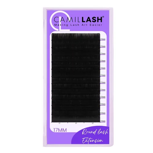 Vista 7 de Extensión de pestañas redondas volumen ruso (0.03/13MM/CC-rizo) Bandeja al por mayor, pestañas visón individual individual extensiones caso negro