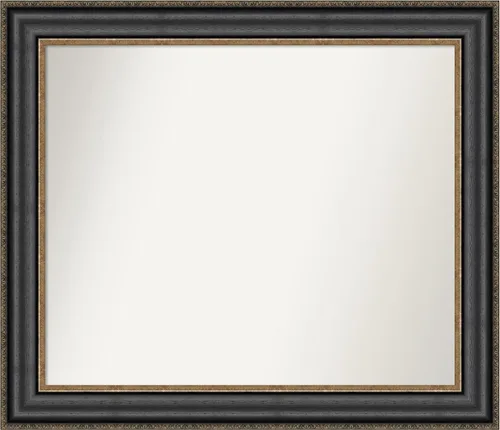 Vista 332 de Amanti Art Espejo personalizado, espejo de baño negro puente, espejo de pared o espejo de tocador de baño sobre el fregadero (26 x 26 pulgadas)