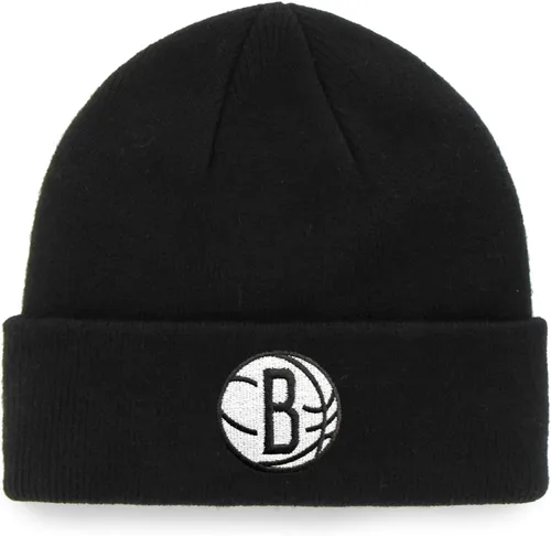 Vista 2 de Outerstuff NBA Kids Youth 8-20 Primary Logo Wordmark Sport Knit Cold Weather Cuffed Beanie Hat Brooklyn Nets
