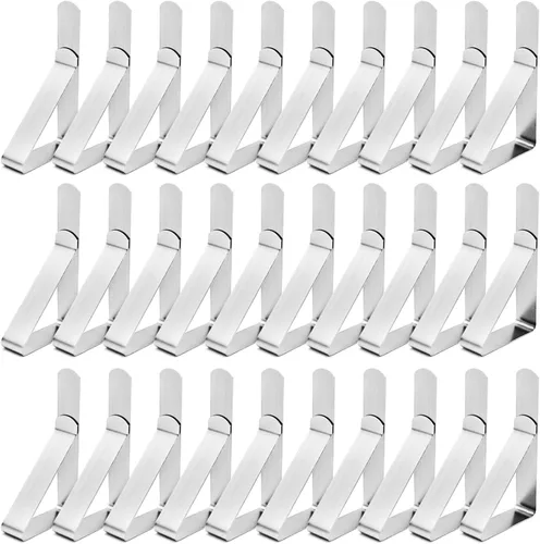 Vista 12 de Paquete de 12 clips para mantel, clips para mantel de picnic, abrazaderas de acero inoxidable, clips de mesa para restaurante, picnic, carpas 12