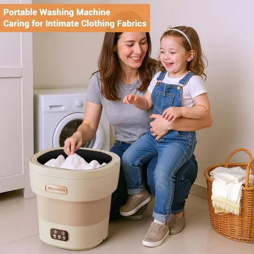 Vista 3 de Mini lavadora y secadora, mini lavadora plegable de 12 l para ropa interior, lavadora plegable mejorada para ropa de bebé, calcetines y apartamento