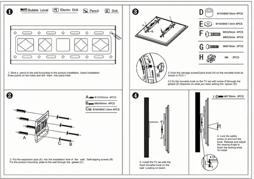 Vista 7 de Soporte de pared universal para TV con pantalla LED LCD PDP de 26 a 65 pulgadas, soporta hasta 132 libras y VESA 15.748 x 15.748 in, inclinación