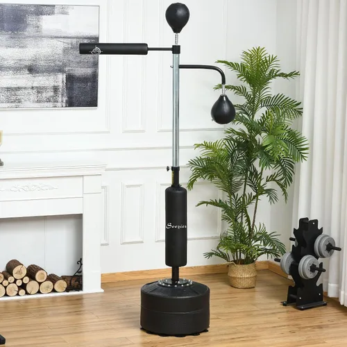 Vista 2 de Soozier 4-in-1 Punching Bag for Adults, Freestanding Boxing Bag with 2 Speed Bag, Boxing Training Equipment with 360° Relax Bar, Reflex Bag