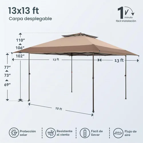 Vista 6 de PHI VILLA 13x13 emerge la tienda del toldo, tiendas fáciles al aire libre