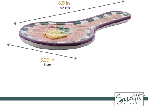 Vista 3 de Juego de 3 cucharas de cerámica para decoración de cocina de limón