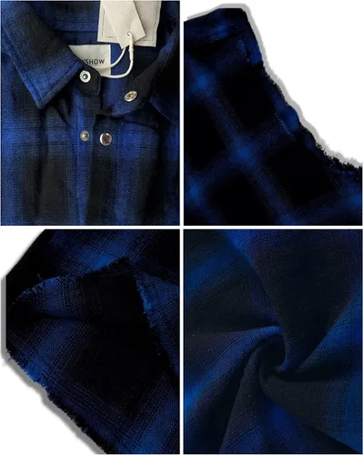 Vista 3 de Beotyshow Camisa de franela sin mangas con botones para hombre, camisas A: Azul