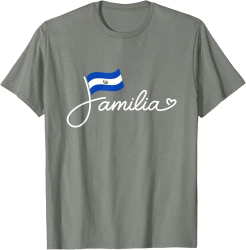 Vista 30 de El Salvador Familia - Camiseta con texto en inglés "La Familia de la Bandera Salvadoreña
