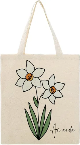 Vista 24 de Bolso de mano personalizado de la flor del nacimiento del mes del nacimiento
