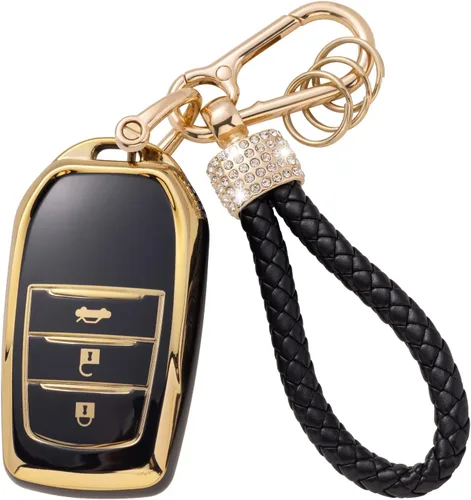 Vista 27 de Gematay - Funda para llavero Cadillac, carcasa protectora compatible con Escalade CTS SRX XT5 ATS CT6 5 botones llave remota Smart Key Protector