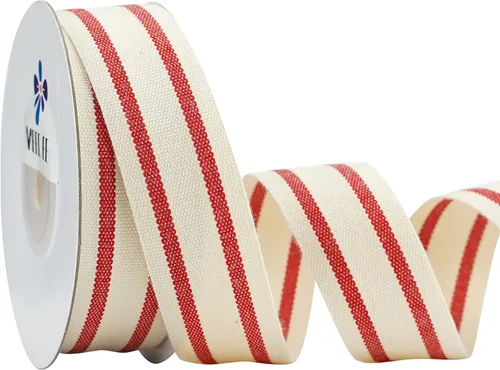 Vista 14 de MEEDEE Cinta de tela a rayas de algodón natural de 1 pulgada, cinta de rayas blancas y negras para manualidades, envoltura de regalos, decoración