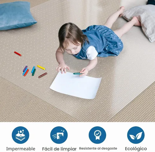 Vista 7 de Tapete para silla para alfombra, tapete para silla de escritorio de 46 x 60 pulgadas para suelos alfombrados, tapete de vinilo de oficina