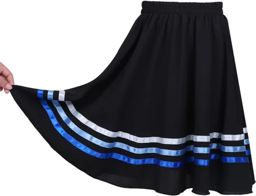 Vista 3 de Disfraz de ballet plisado vintage para niñas y niñas, falda de personaje de baile de círculo completo