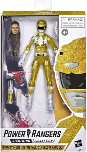 Vista 3 de Power Rangers Lightning Collection F2352 - Figura de acción coleccionable Mighty Morphin Metallic Black Ranger de 6 pulgadas con accesorios